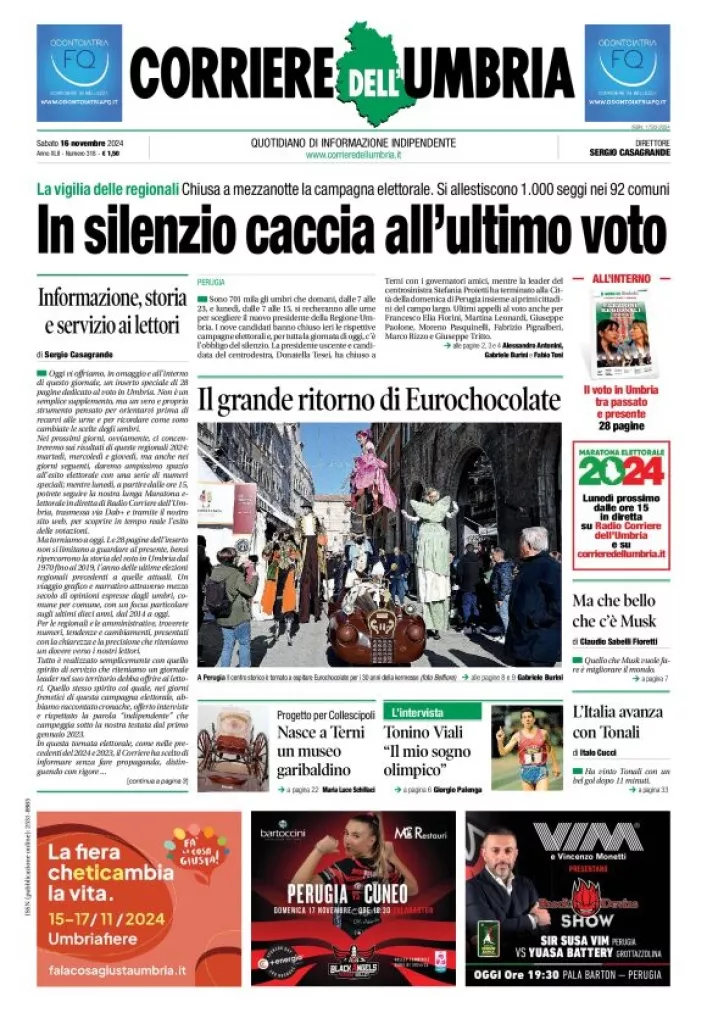 Prima-pagina-corriere umbria-del-2024-11-16